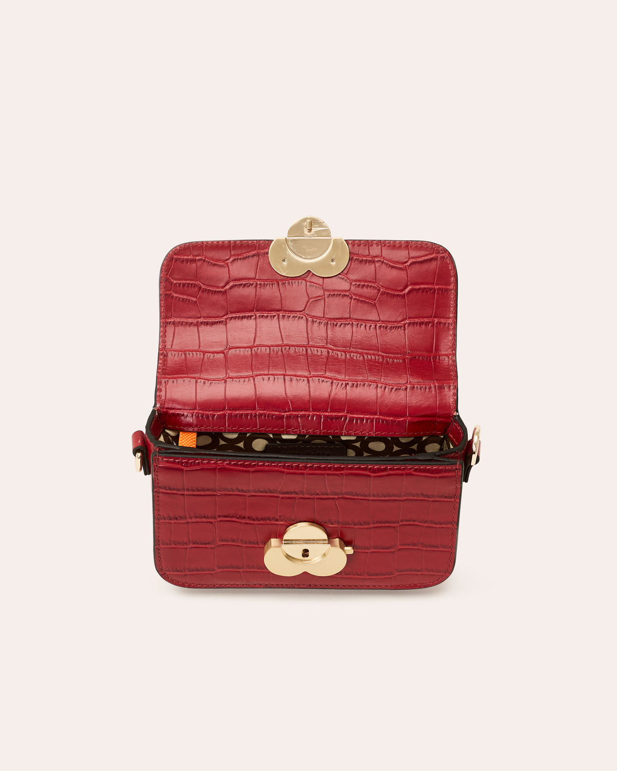 Extra Mini Eclipse Leather Crossbody - Red Croc