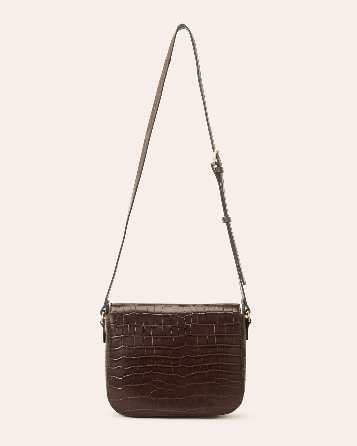 Eclipse Leather Crossbody - Chocolate Croc