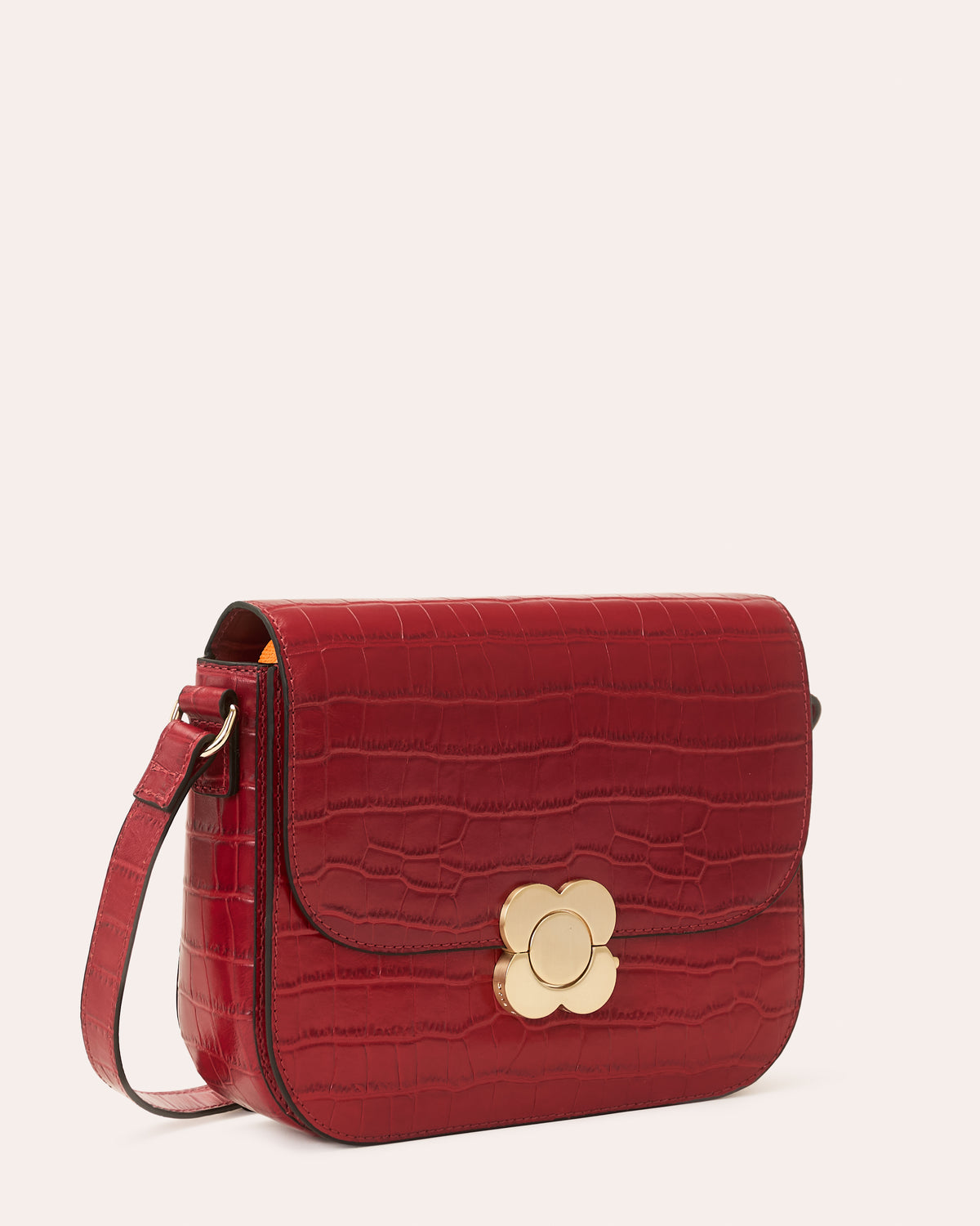 Eclipse Leather Crossbody - Red Croc