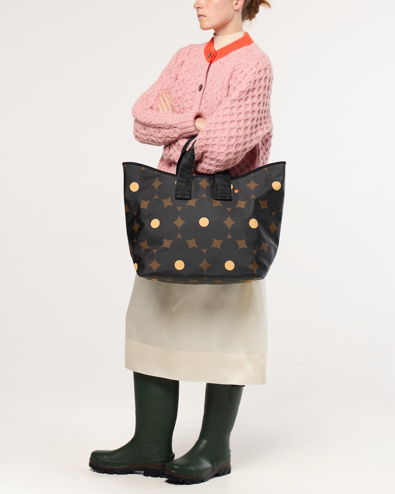 Carryall Large Tote - Flower Power Ebony