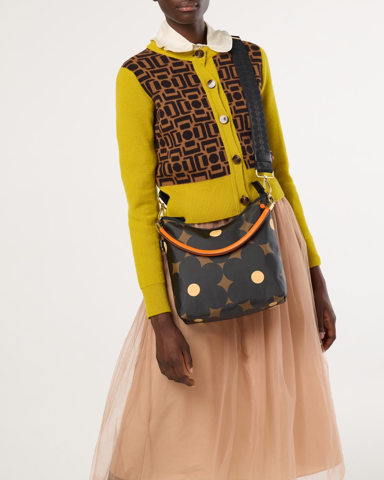 Cross Carry Shoulder Bag - Flower Power Ebony