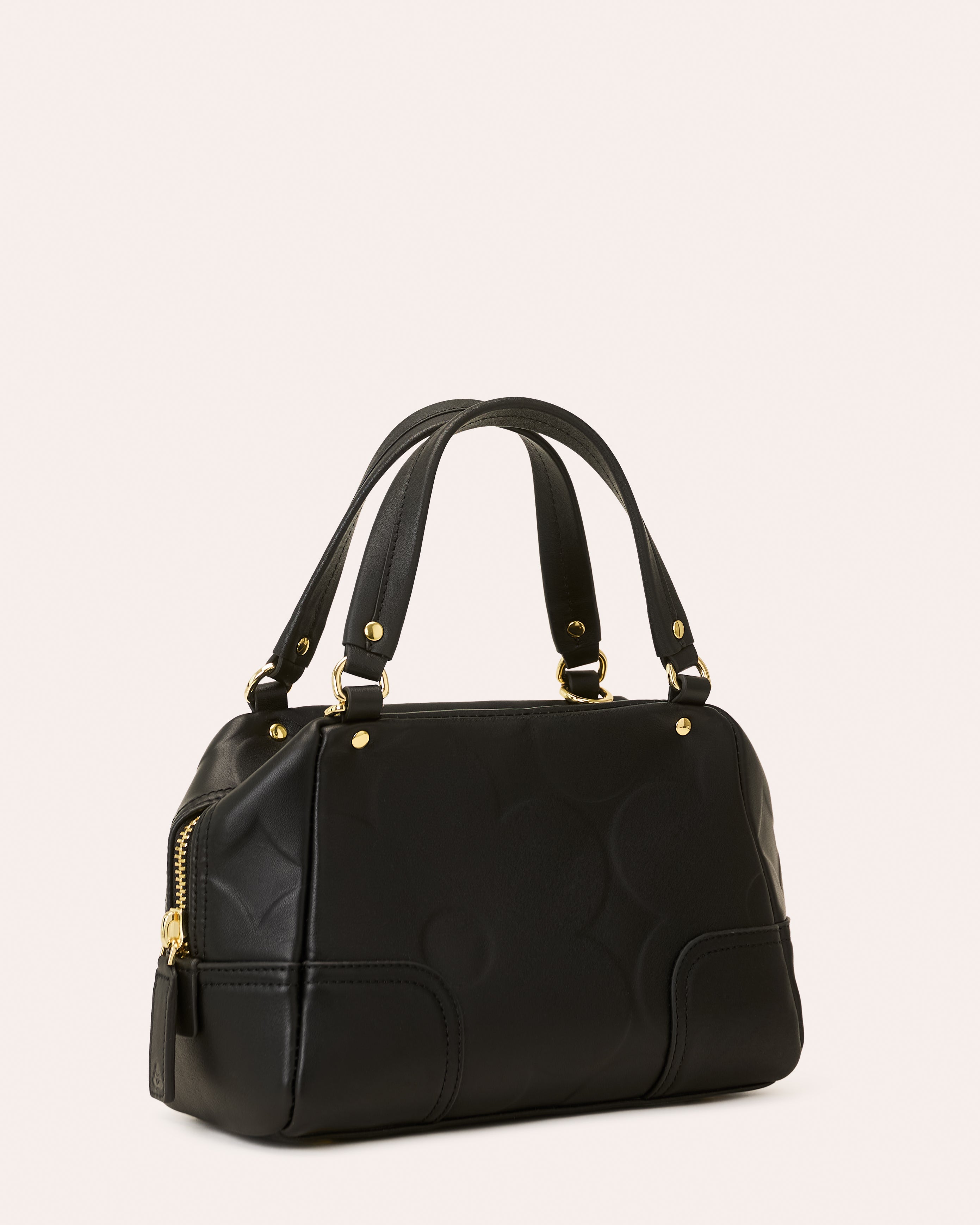 Concertina Leather Crossbody - Flower Power Black
