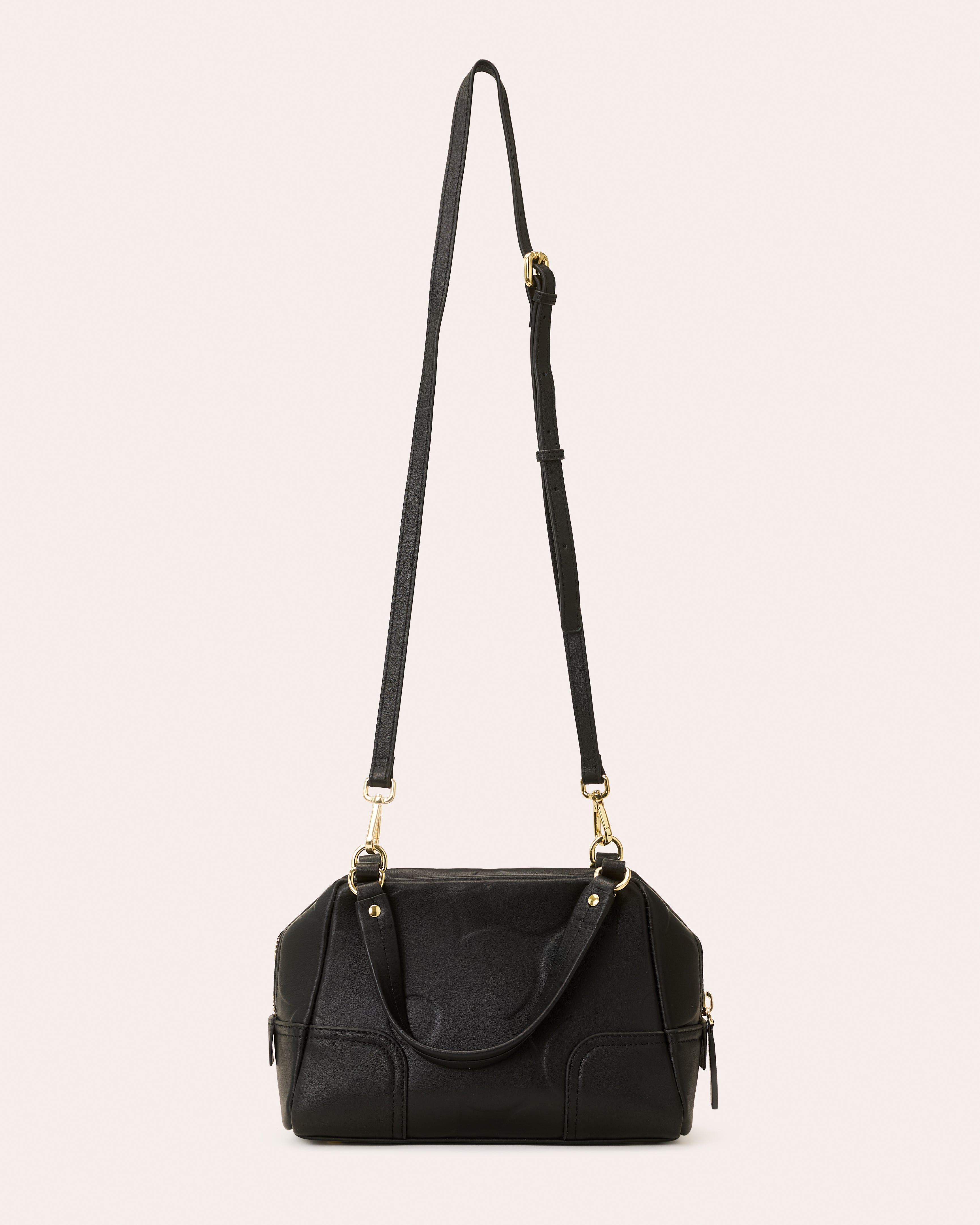 Concertina Leather Crossbody - Flower Power Black