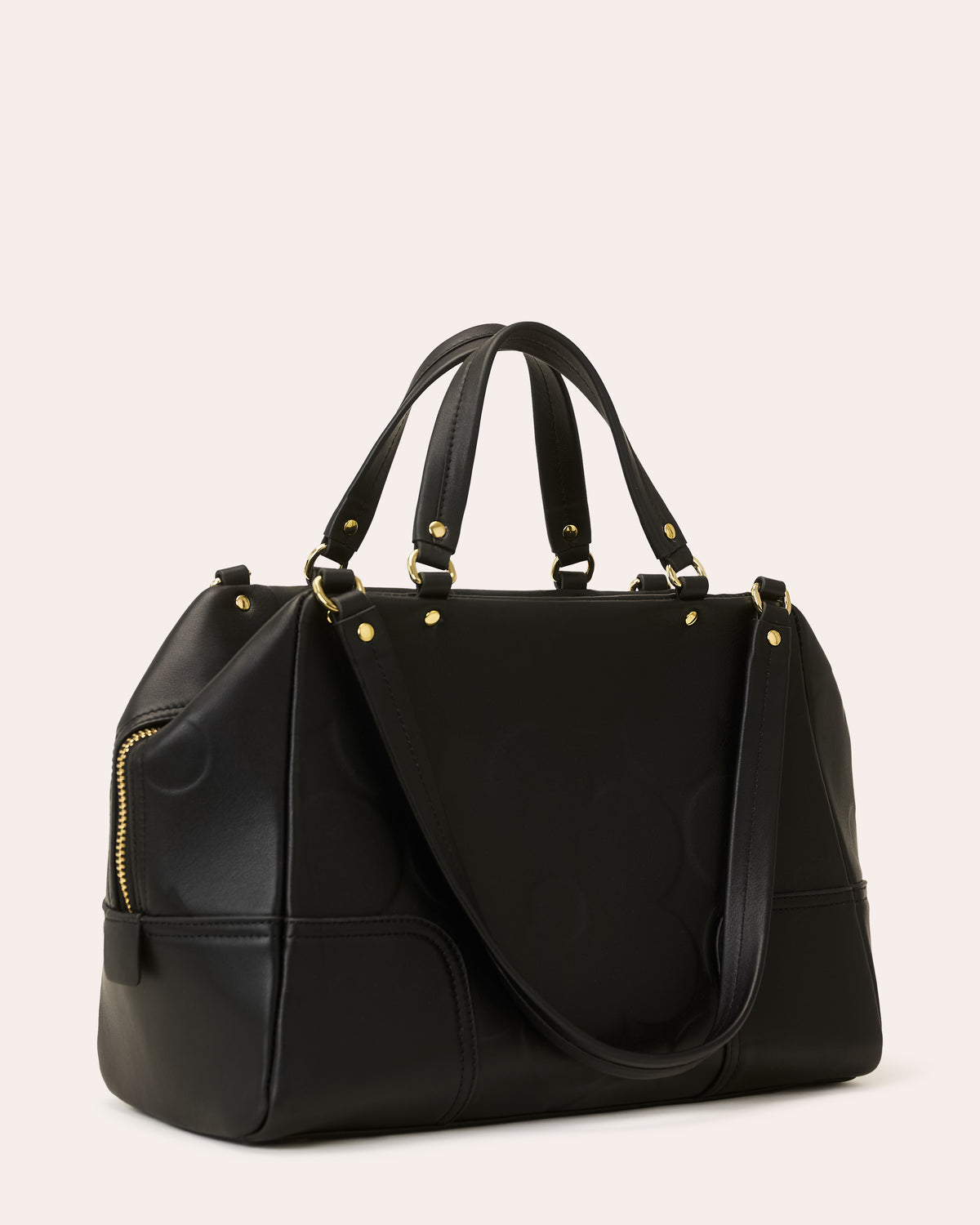 Opera Leather Shoulder Bag - Flower Power Black