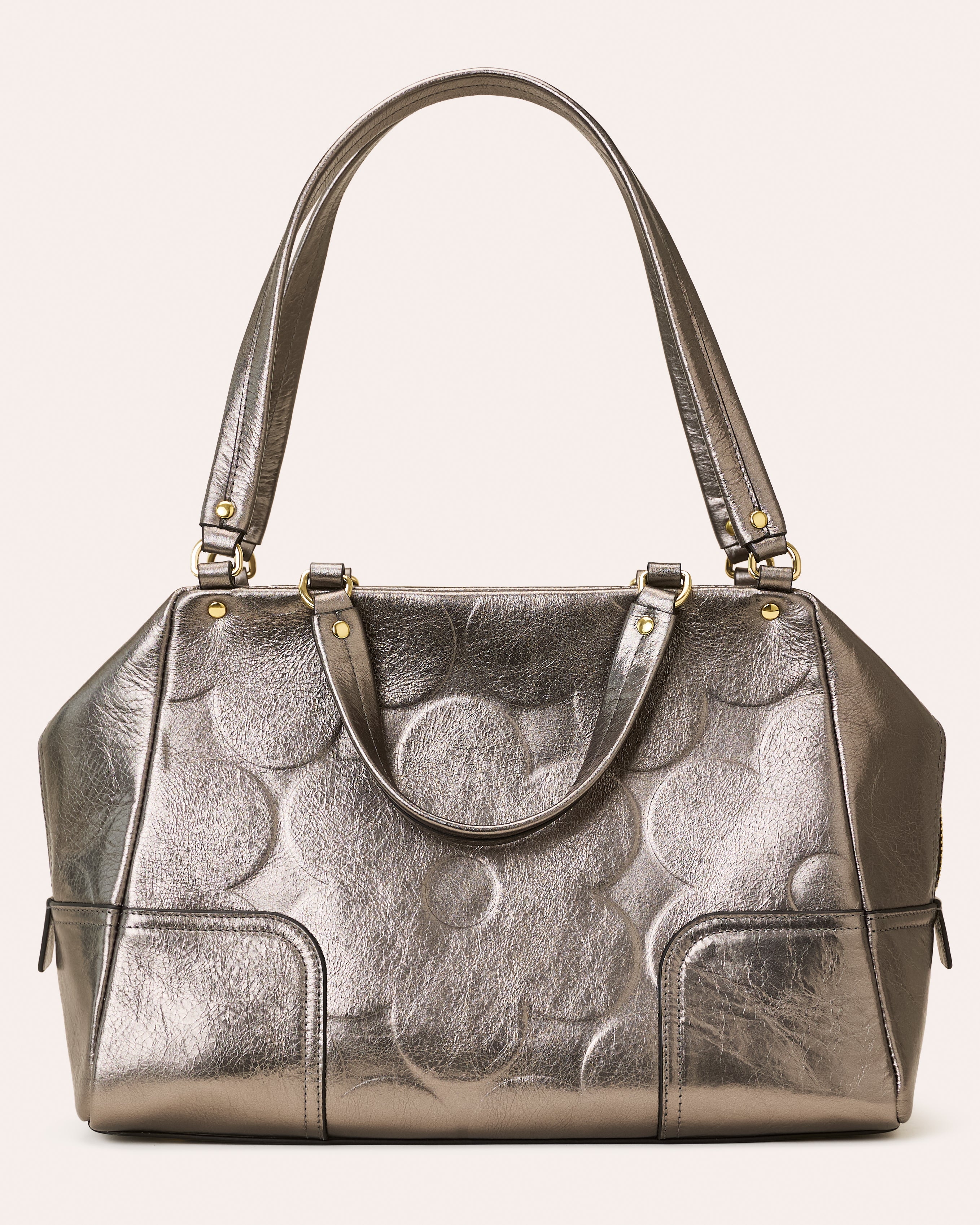 Opera Leather Shoulder Bag - Flower Power Mercury