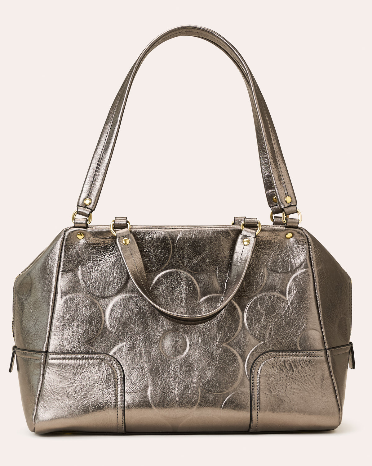 Opera Leather Shoulder Bag - Flower Power Mercury