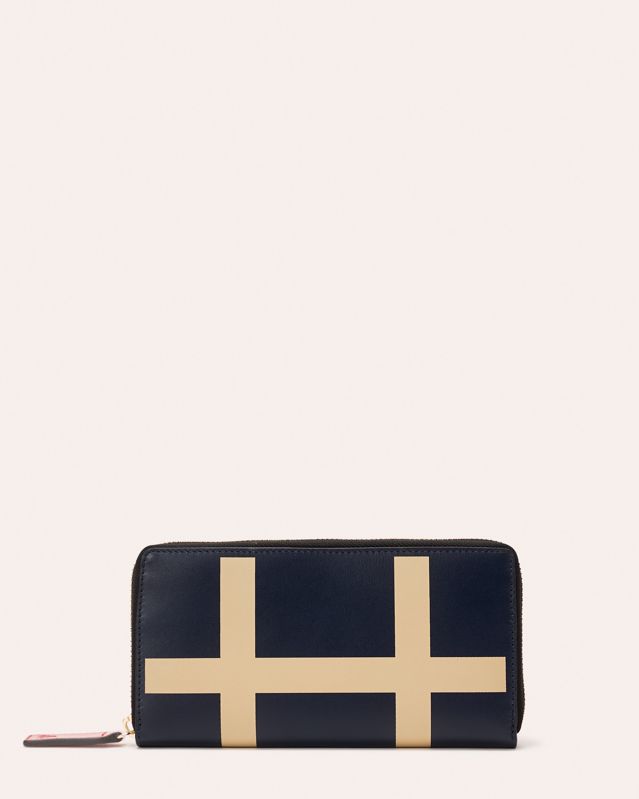 Forget Me Not Wallet - Grid Print Navy
