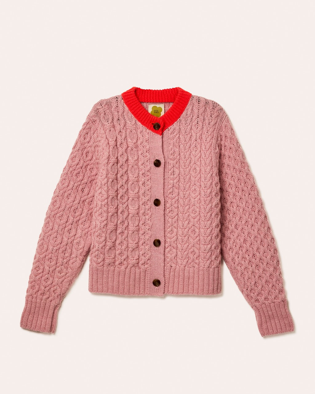 Maeve Cardigan - Lava Orange/Rose Mix