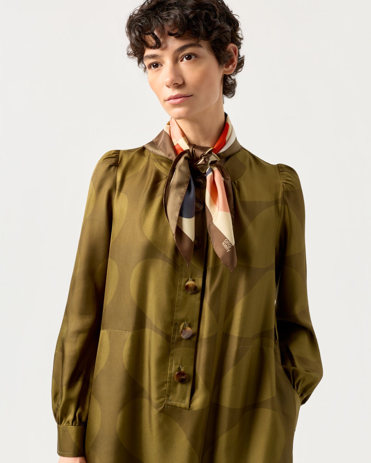 Medium Silk Scarf - Multi Stem