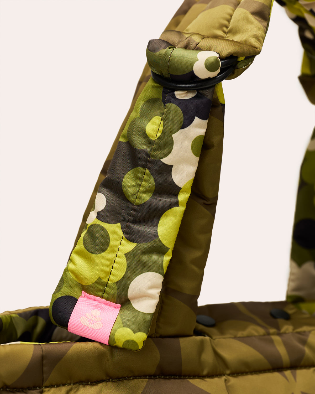 Reversible Puffy Tote - Solid Stem Khaki and Fern