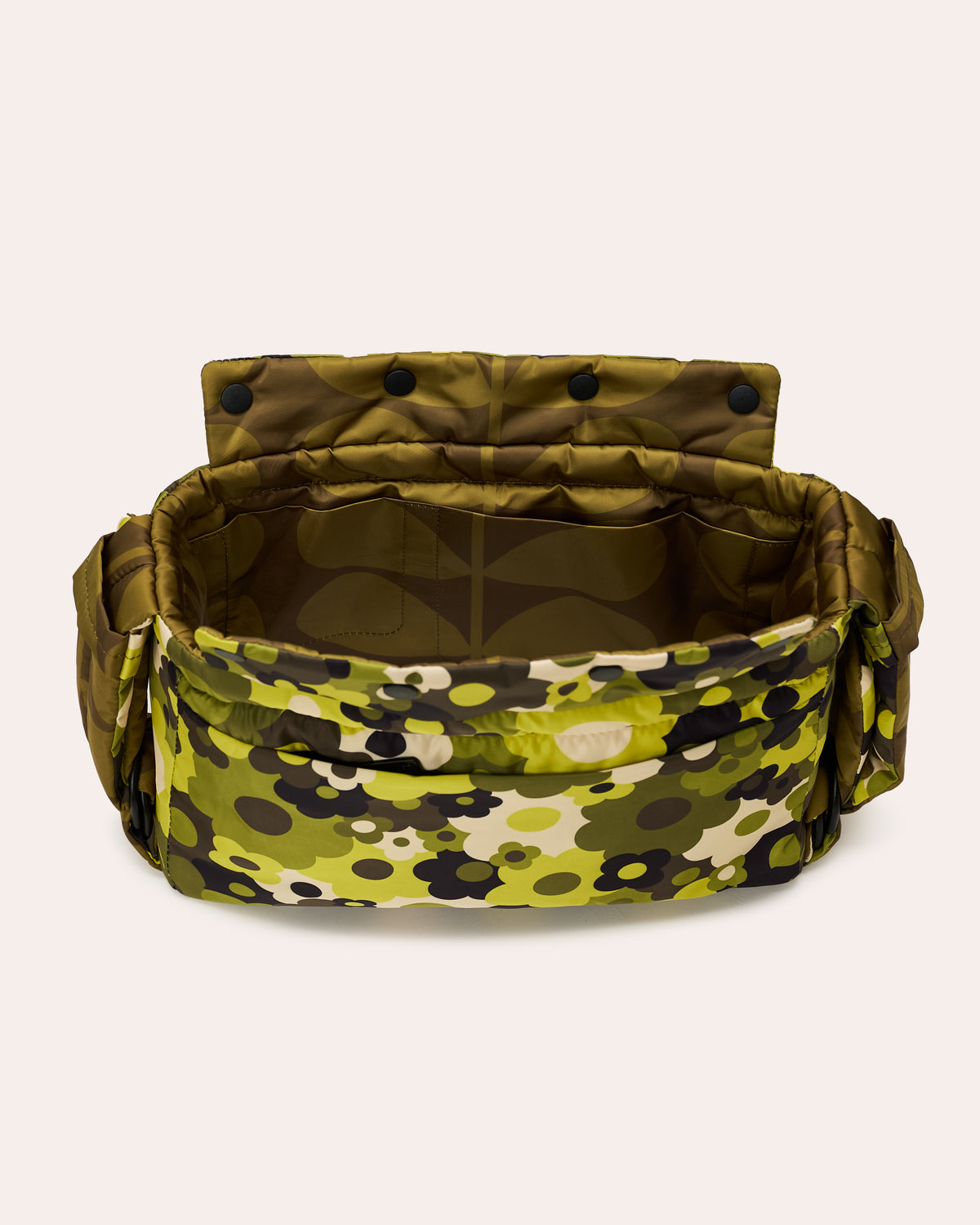 Reversible Puffy Shoulder Bag - Solid Stem Khaki and Fern