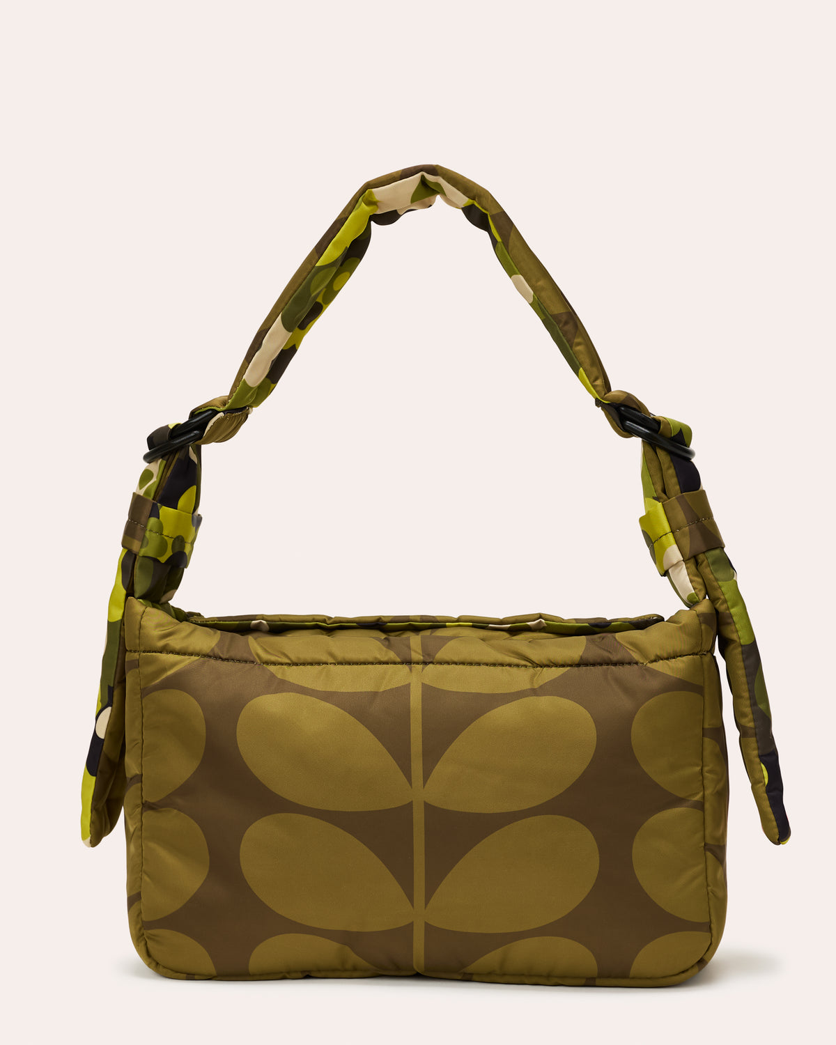 Reversible Puffy Shoulder Bag - Solid Stem Khaki and Fern
