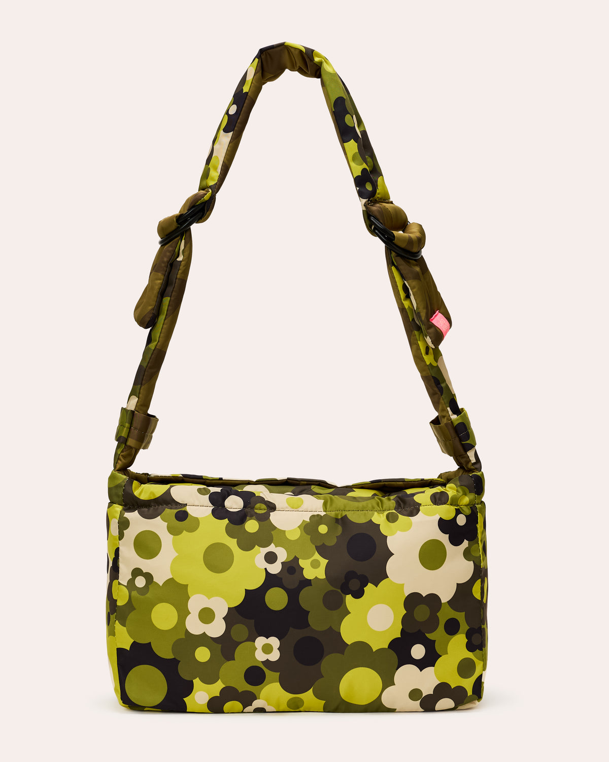 Reversible Puffy Shoulder Bag - Solid Stem Khaki and Fern