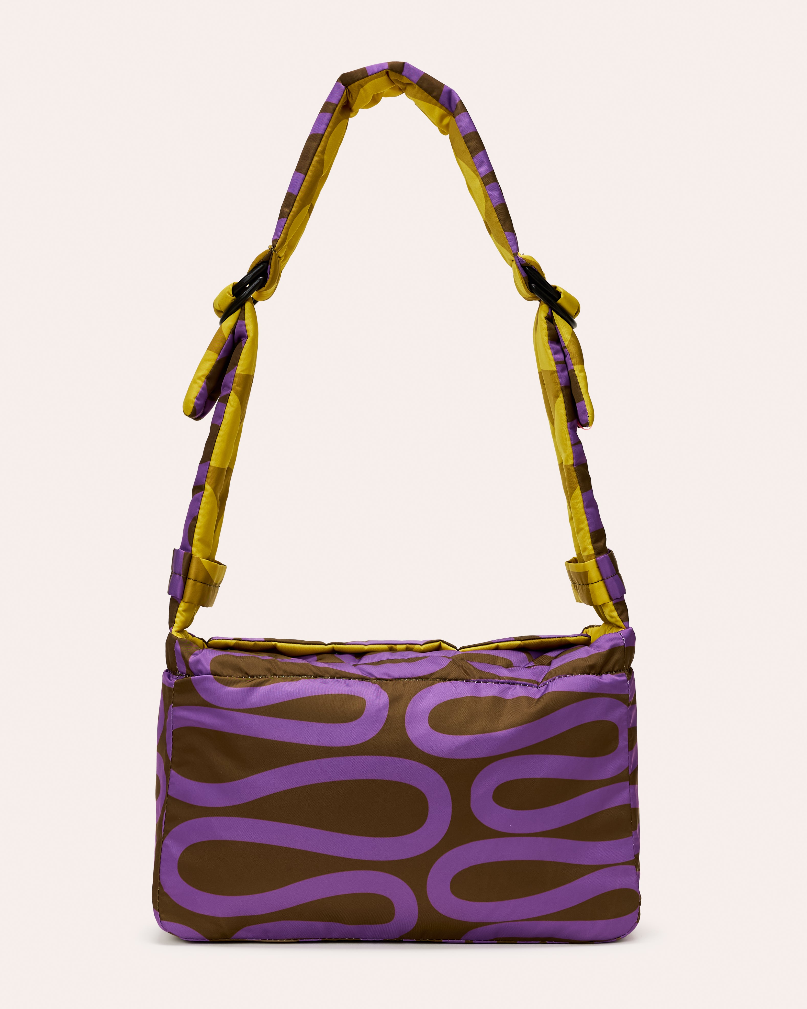 Reversible Puffy Shoulder Bag - Solid Stem Gorse and Heather