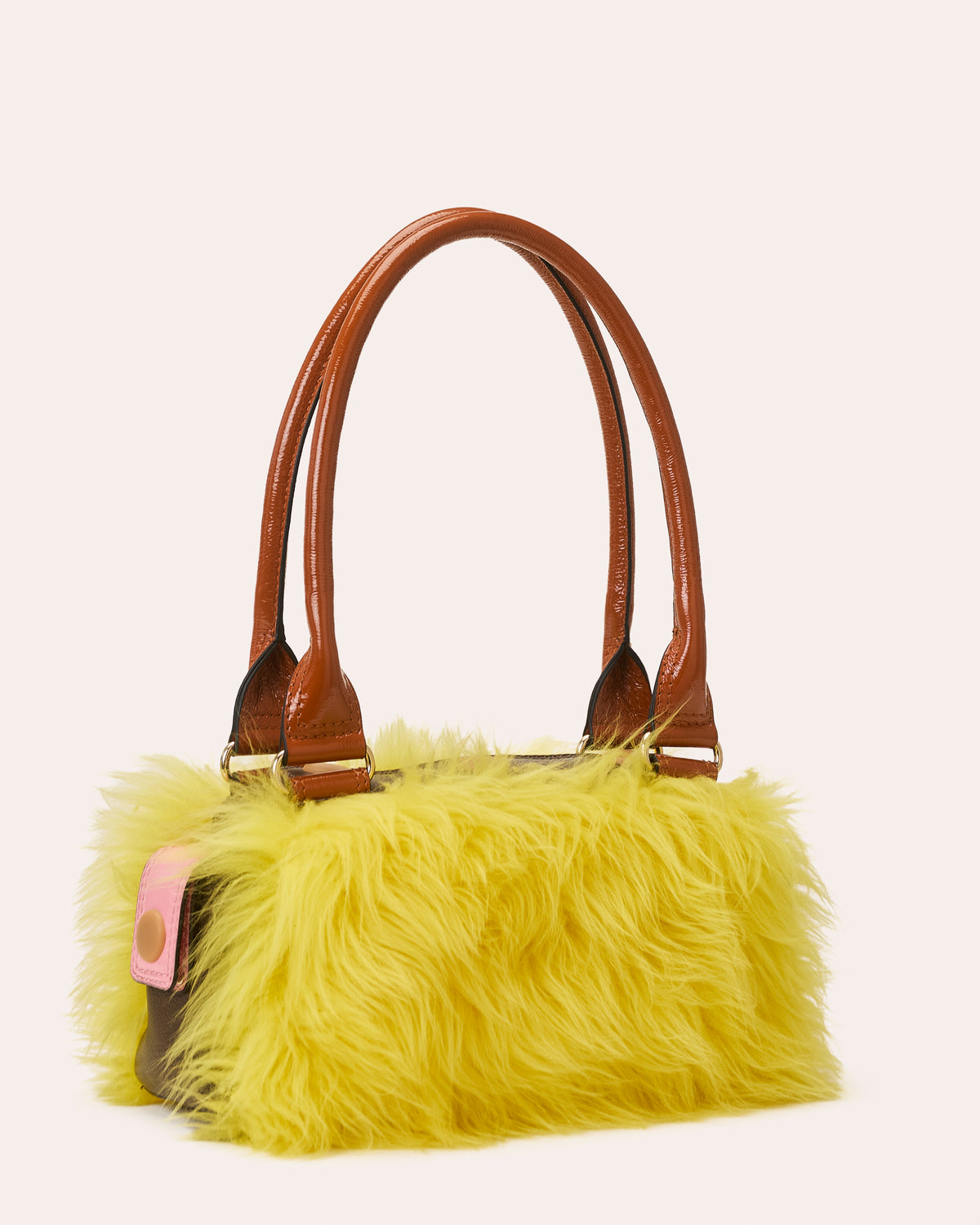 Mini Pockety Sheepskin Shoulder Bag - OK Colourblock Chocolate