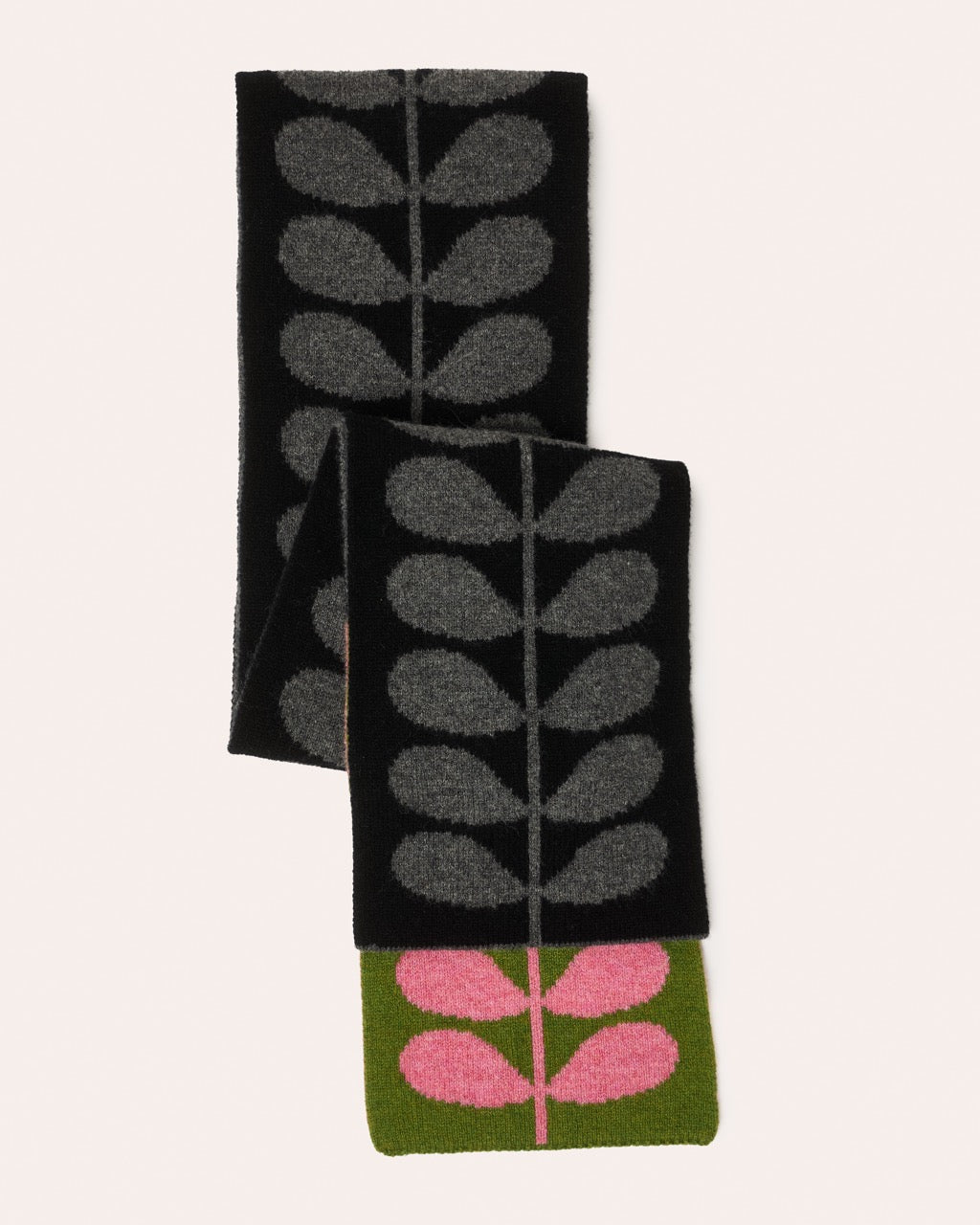 Duo Scarf - Sixties Stem Black/Moss/Nougat