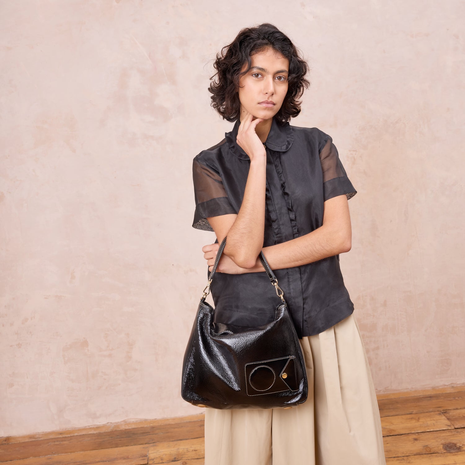 Softie Shoulder Bag - OK Applique Black