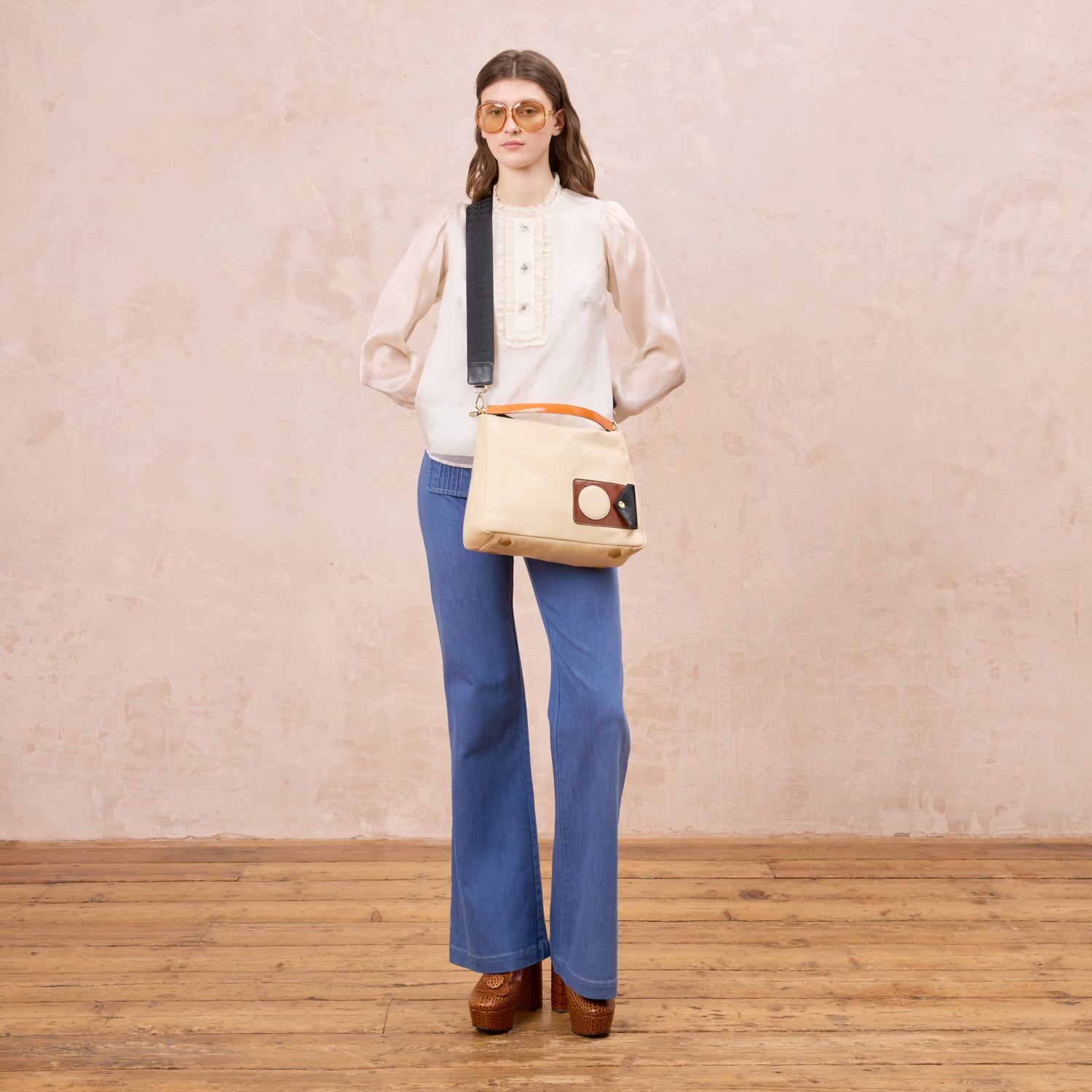 Softie Shoulder Bag - OK Applique Cream