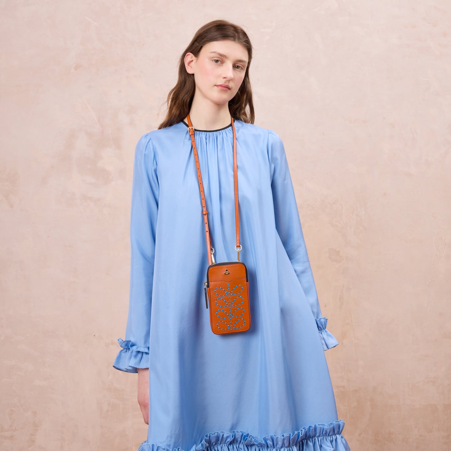 Ariel Phone Case - Whipstitch Stem Orange