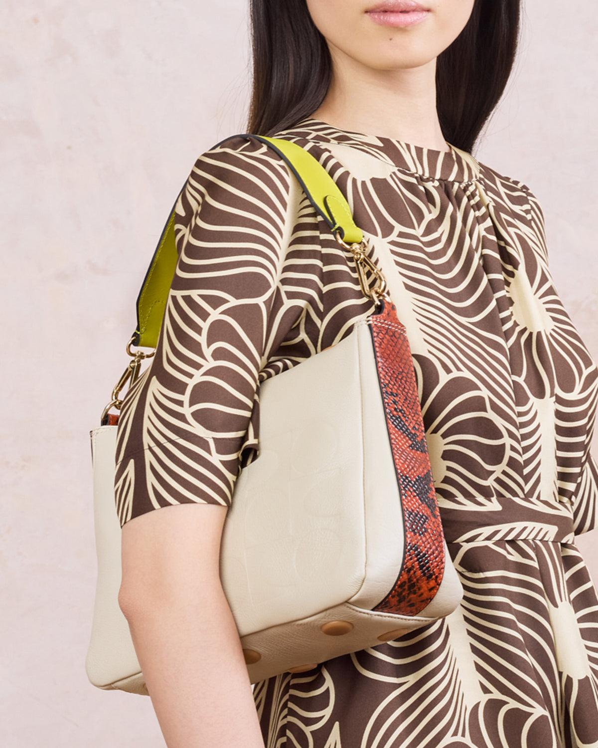 Small Softie Leather Shoulder Bag - White Creme