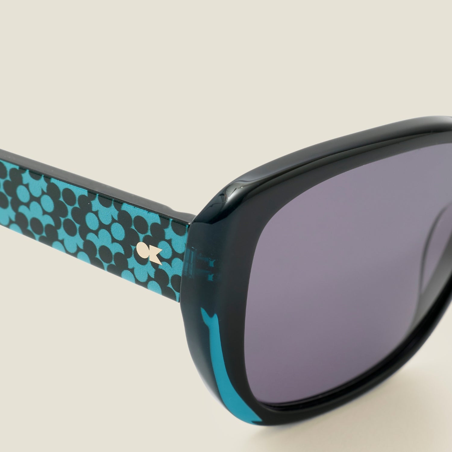 Azalea Sunglasses - Turquoise & Puzzle Flower Teal