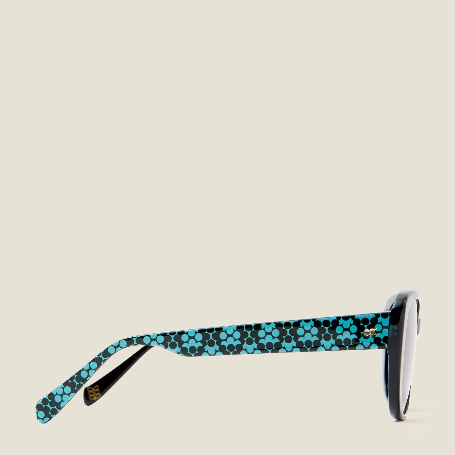 Azalea Sunglasses - Turquoise & Puzzle Flower Teal