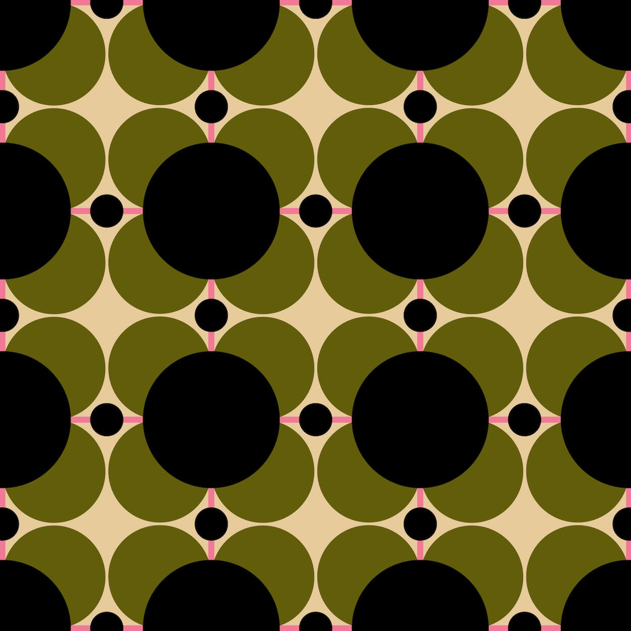 Green Floral Atomic Flower Print in Khaki by Orla Kiely