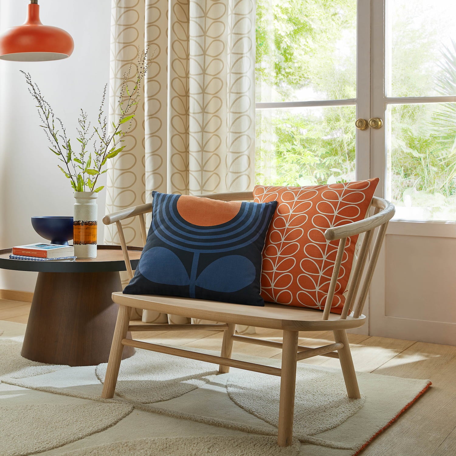 Striped Tulip Cushion - Indigo