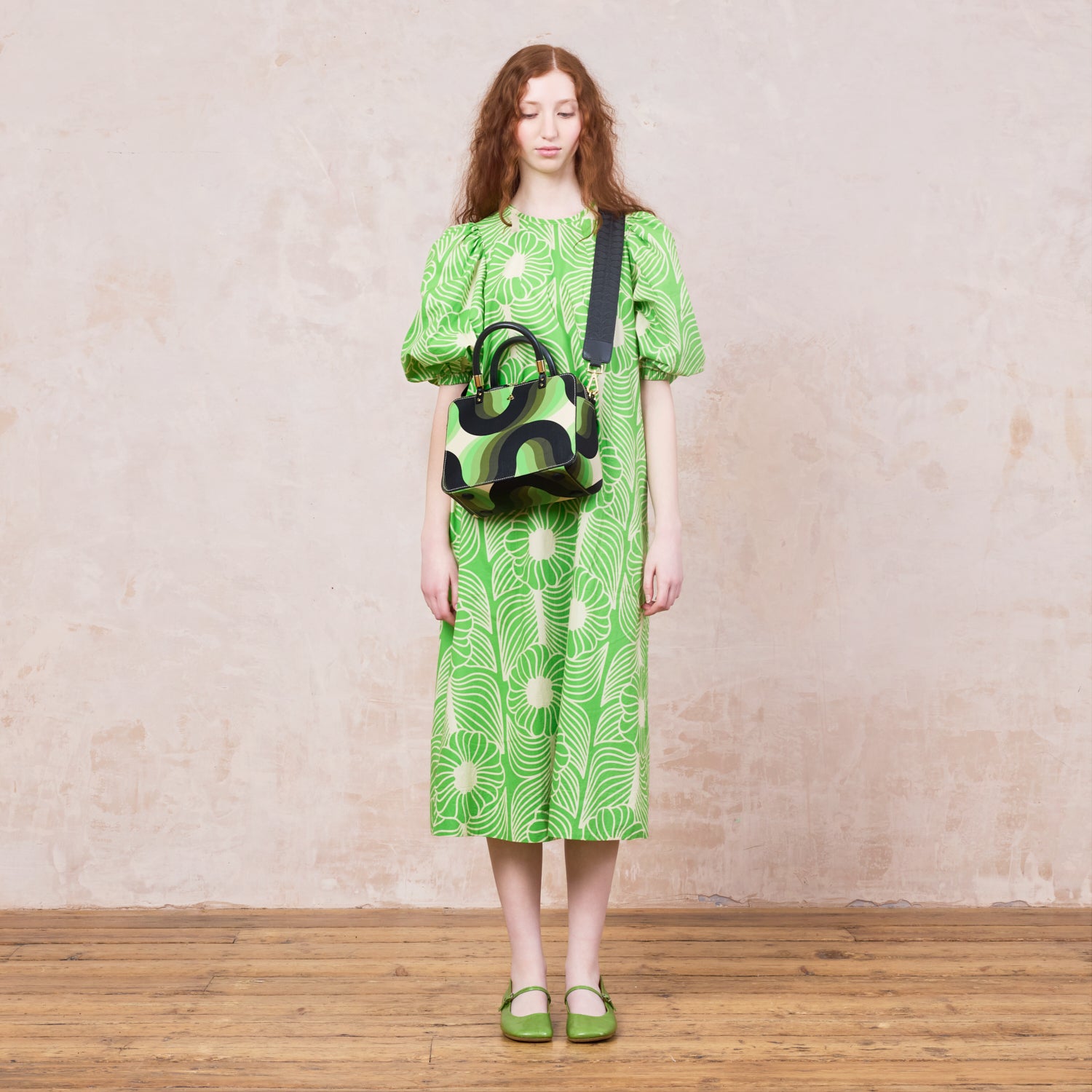 Medium Block Handbag - Rolling Waves Electra