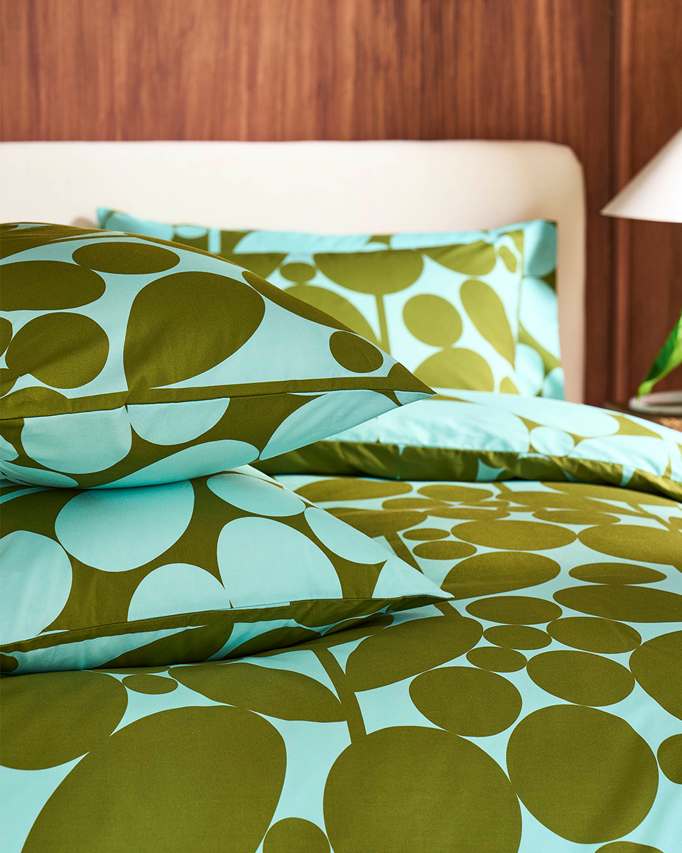 Bubble Flower Reversible Bed Linen Set - Aqua Seagrass
