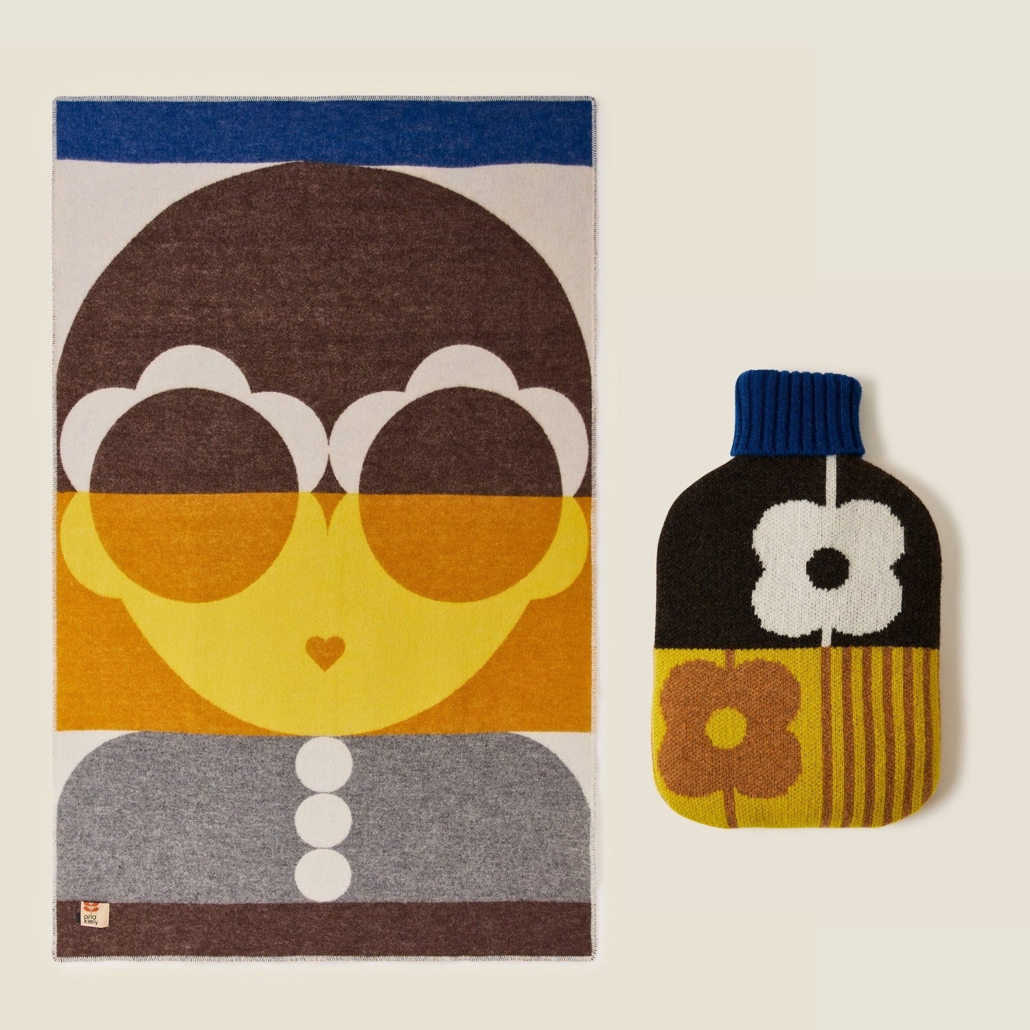 Hot Water Bottle & Blanket Bundle - Chocolate Sunflower