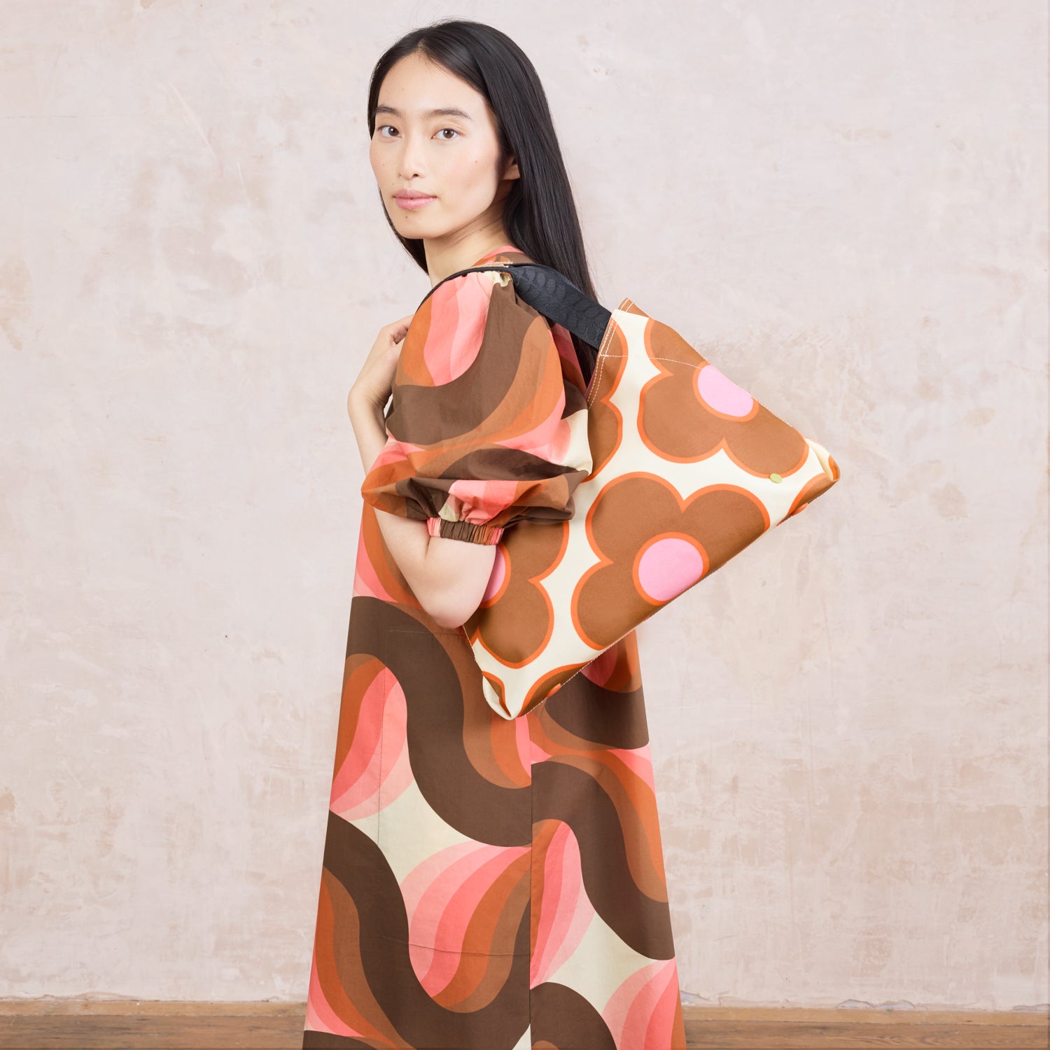 Classic Shoulder Bag - Flower Spot Persimmon