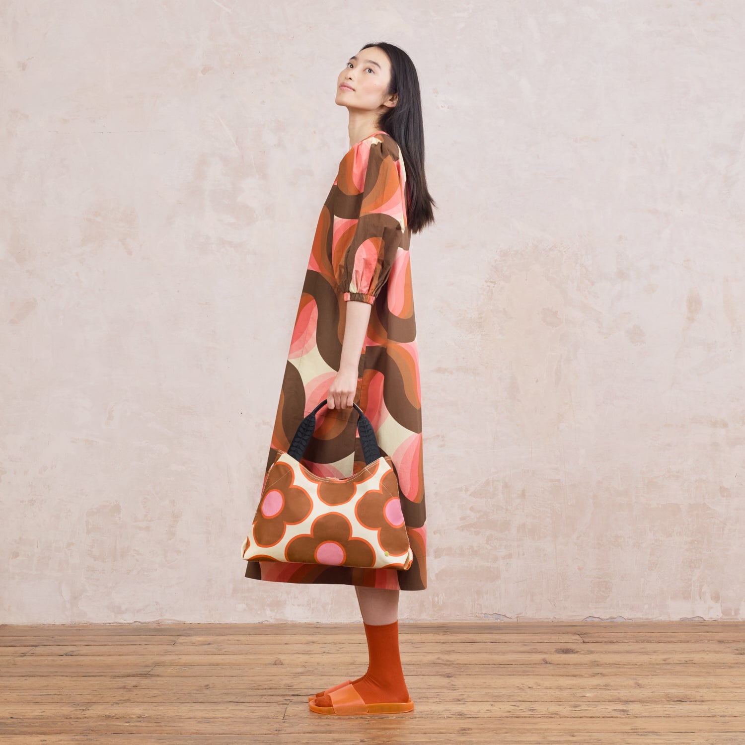 Classic Shoulder Bag - Flower Spot Persimmon