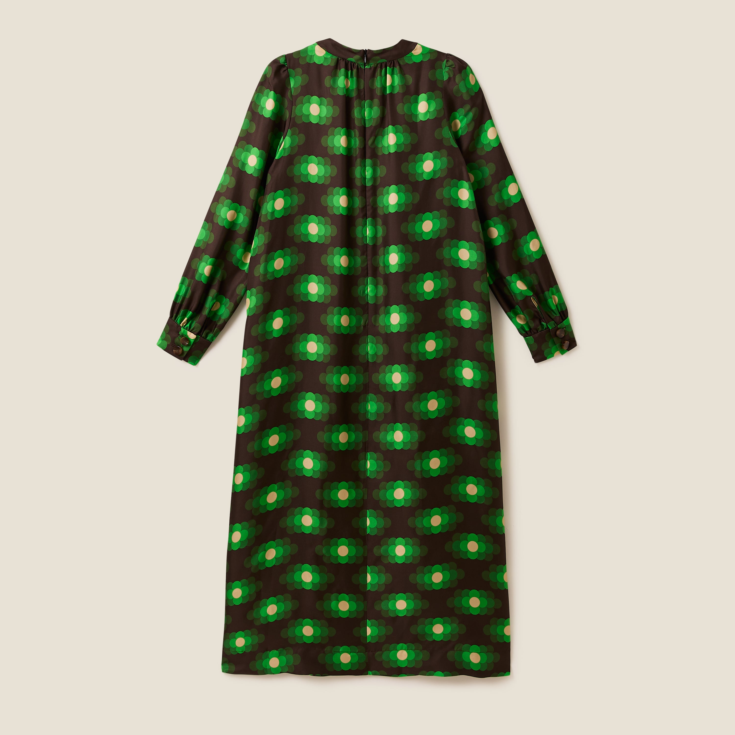 Orla Long Sleeve Midi Silk Dress - Flower Haze