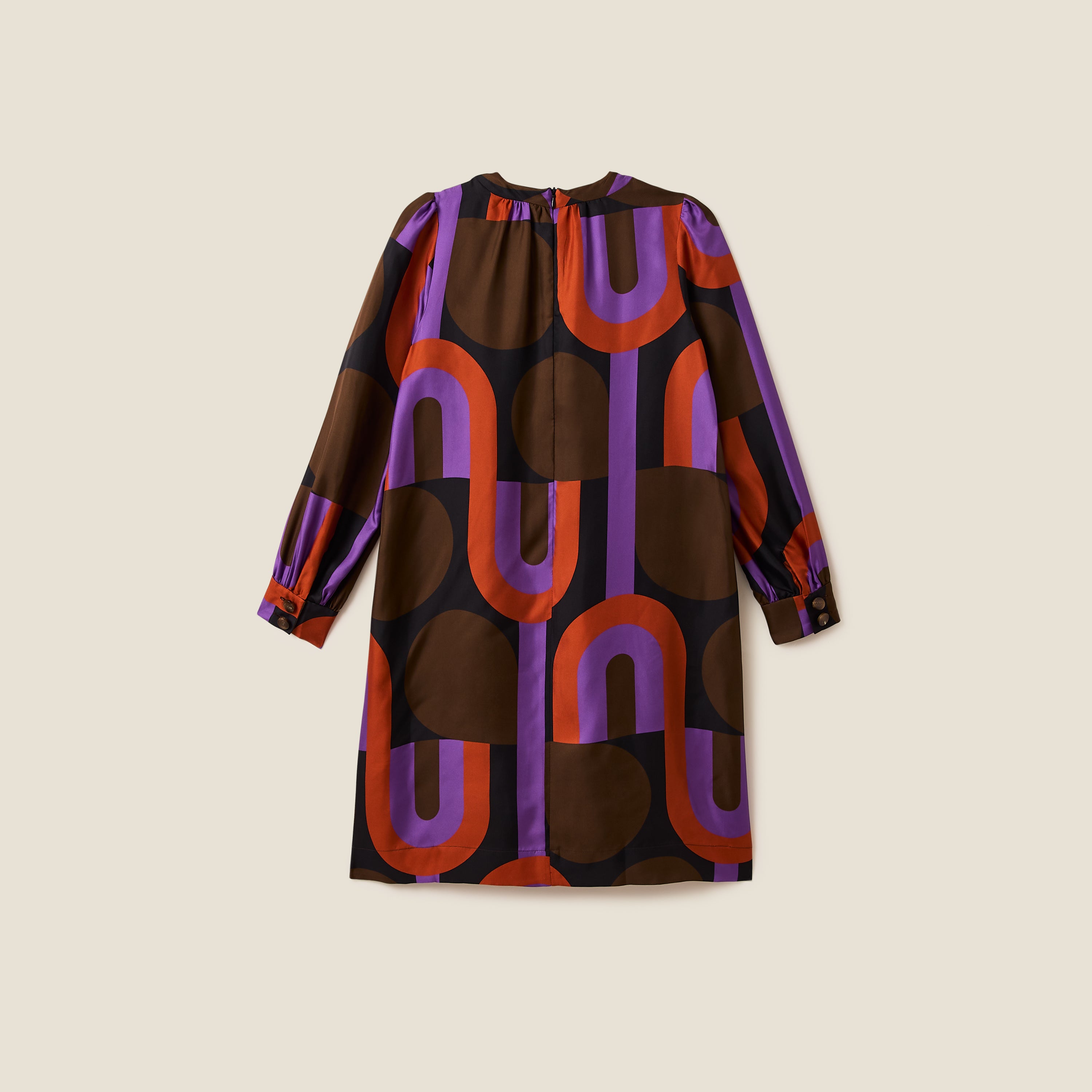 Orla Long Sleeve Mini Silk Dress - Circle Line