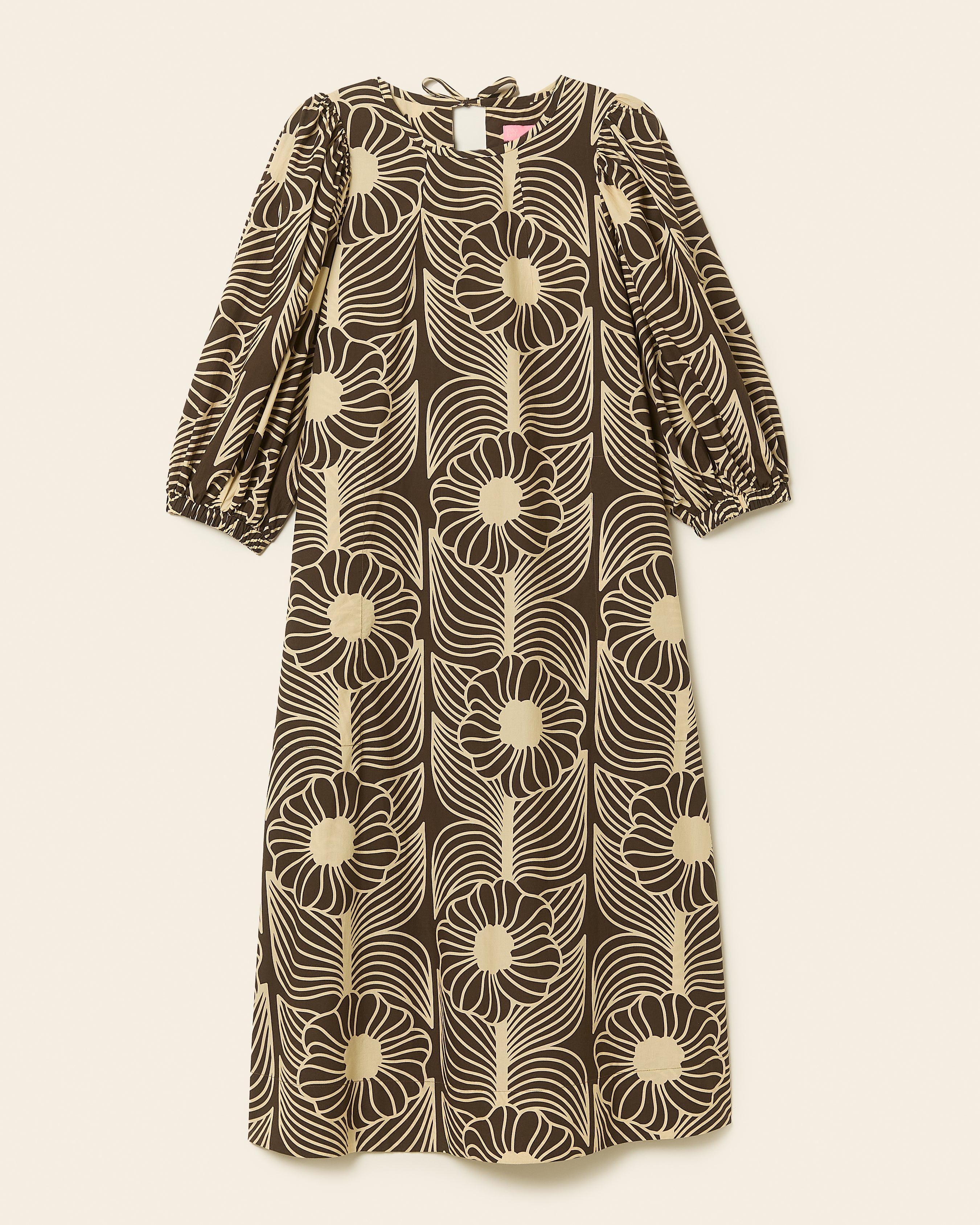 Bella Puff Sleeve Dress Moonflower Walnut