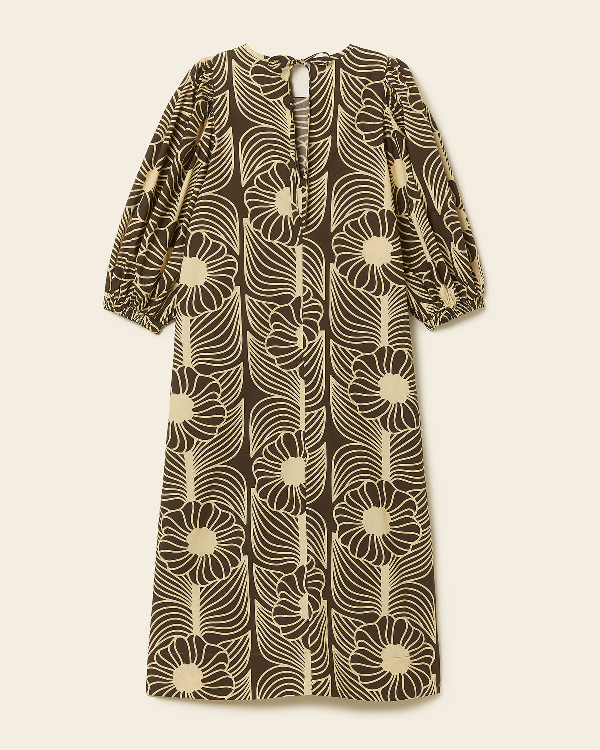 Bella Puff Sleeve Dress Moonflower Walnut