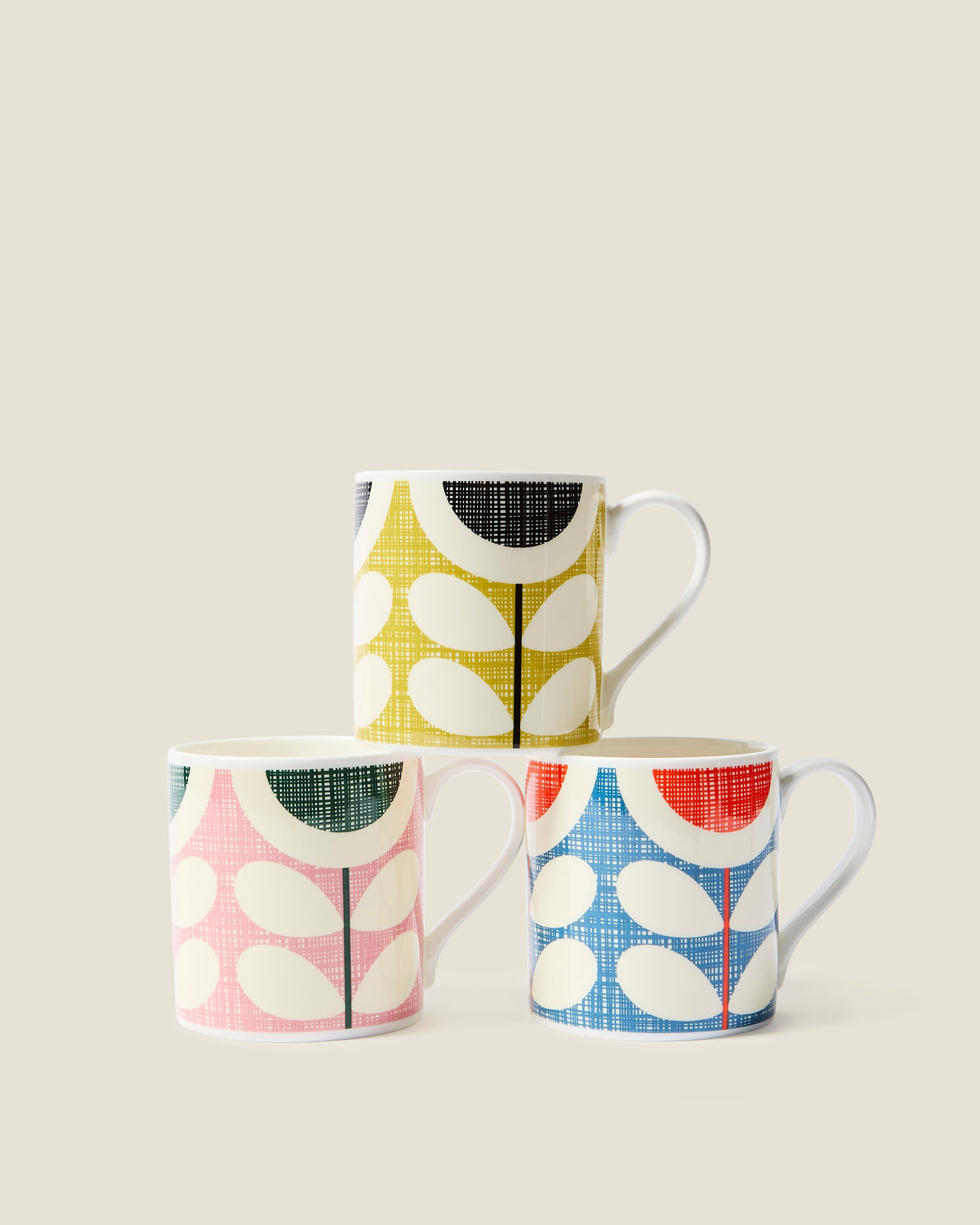 Large Mug Set of 3 - Scribble Sunflower
