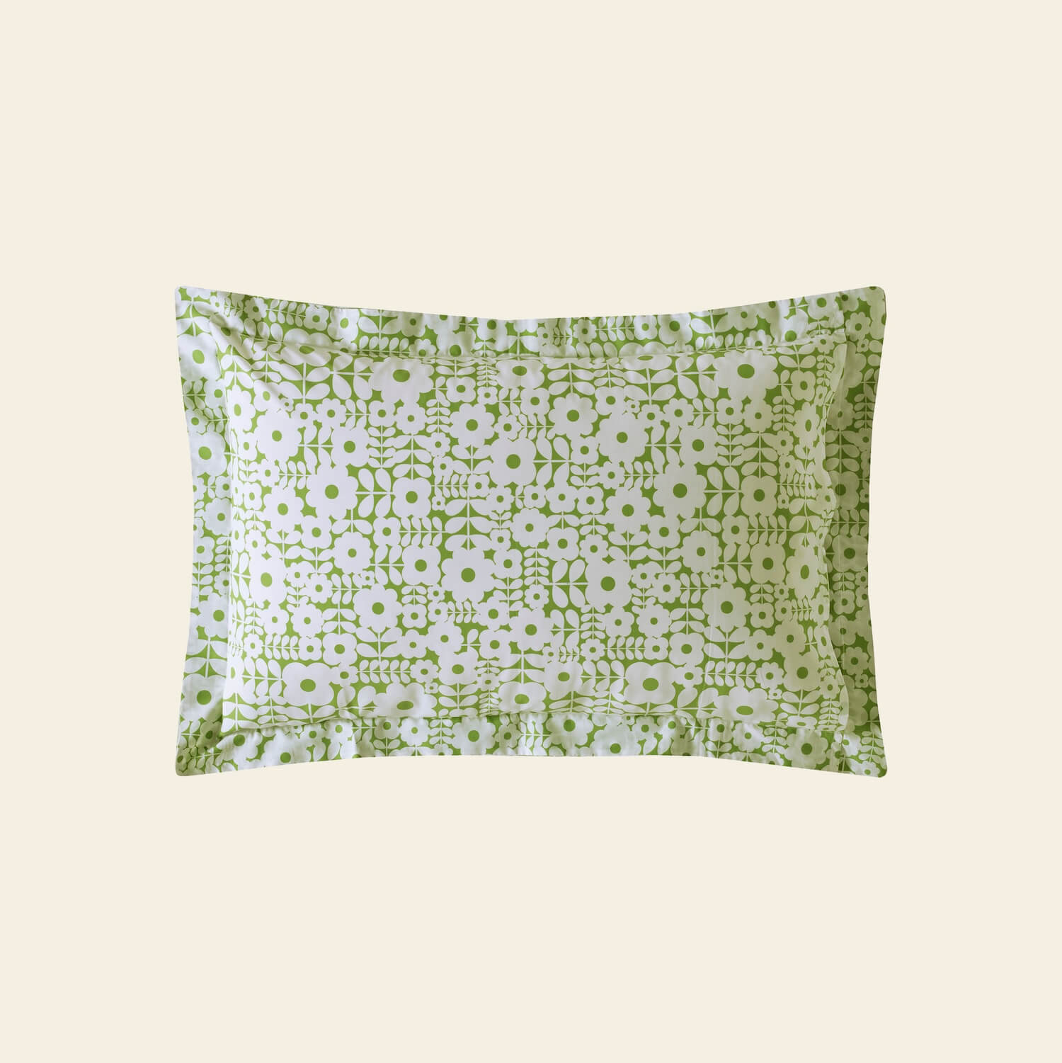 Criss Cross Stem Bed Linen Set - Basil Green