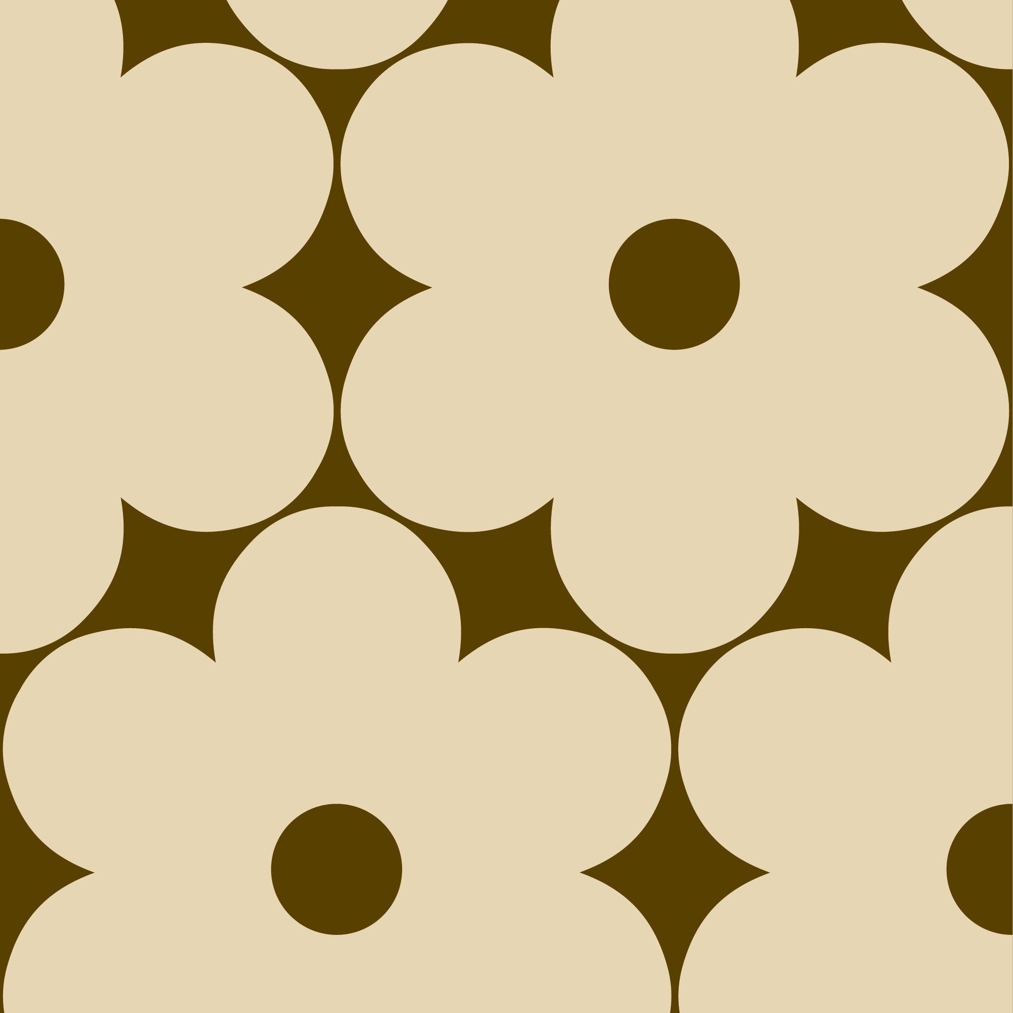 Flower Power Cream/Walnut Wallpaper Sample