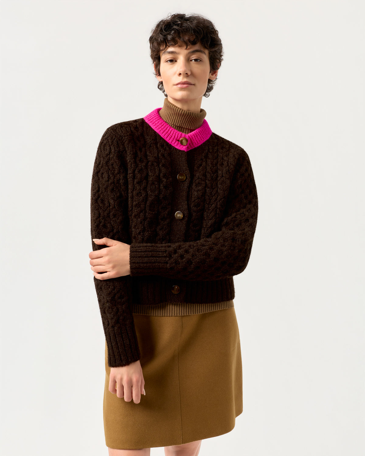 Maeve Cardigan - Fandango Pink/Chestnut