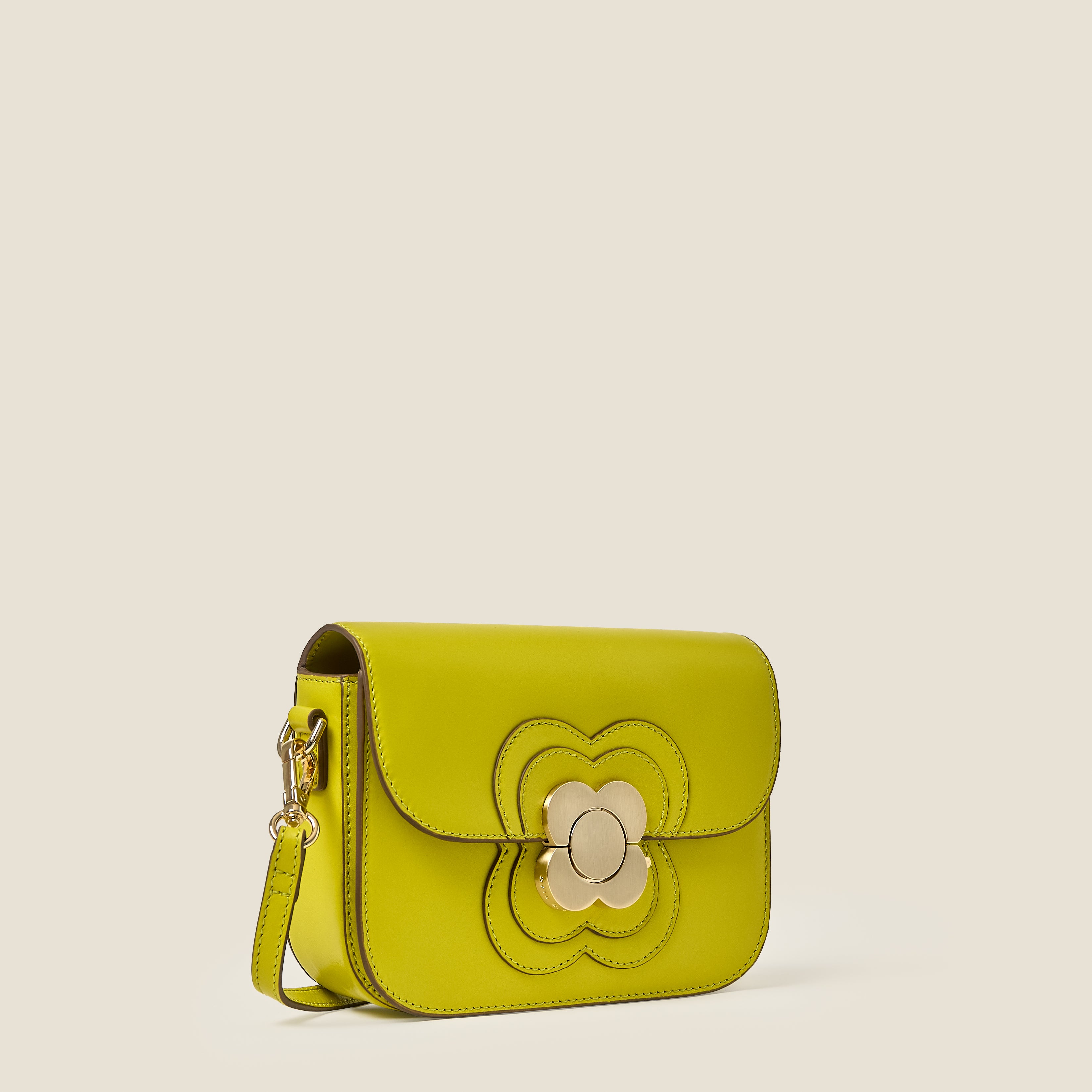 Mini Eclipse Leather Crossbody Bag - Chartreuse