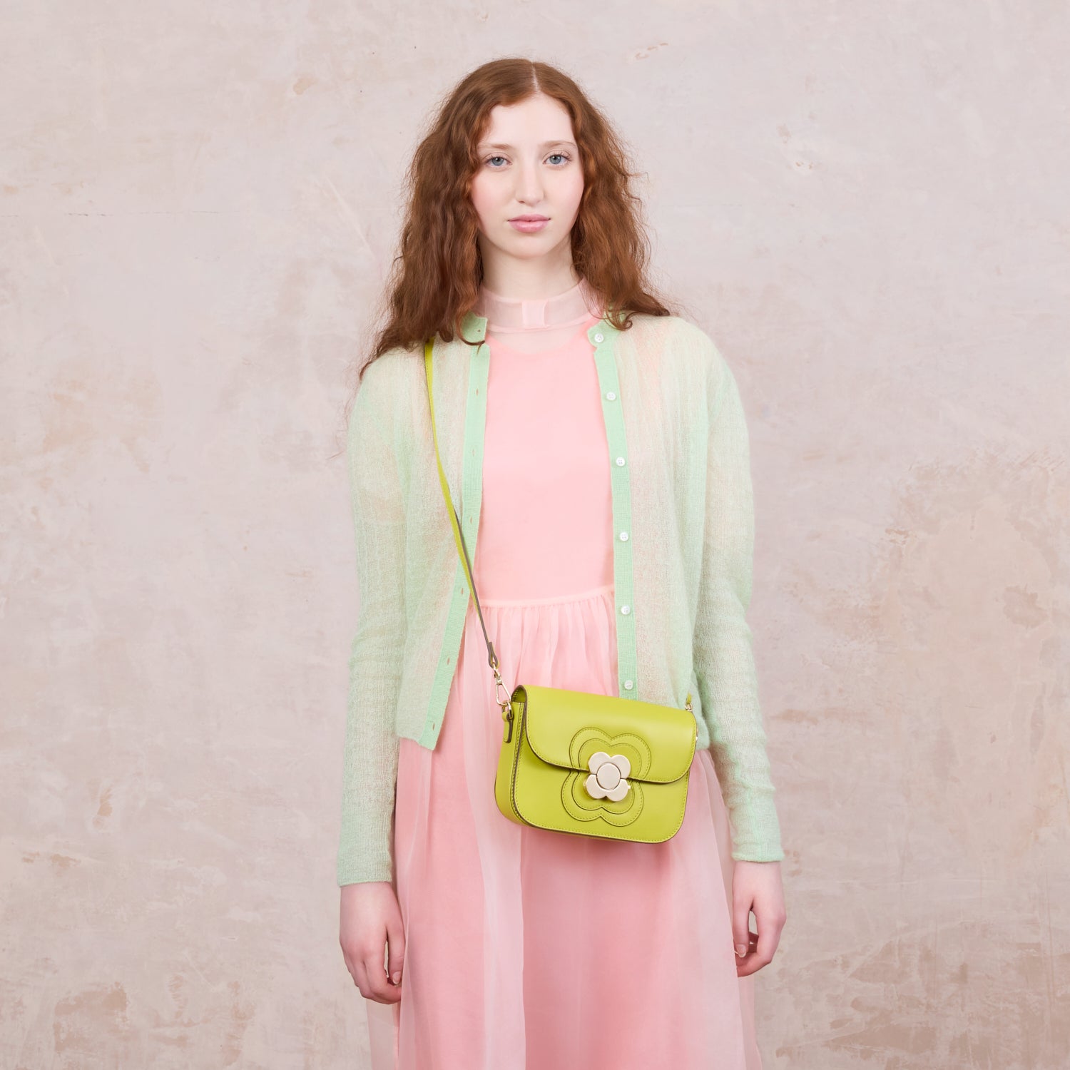 Mini Eclipse Leather Crossbody Bag - Chartreuse