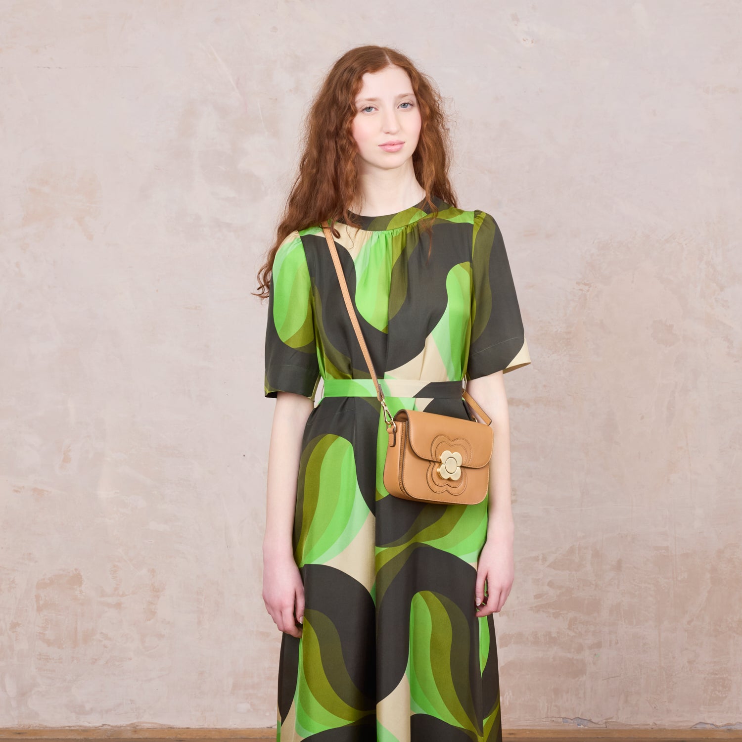 Mini Eclipse Leather Crossbody Bag - Light Tan