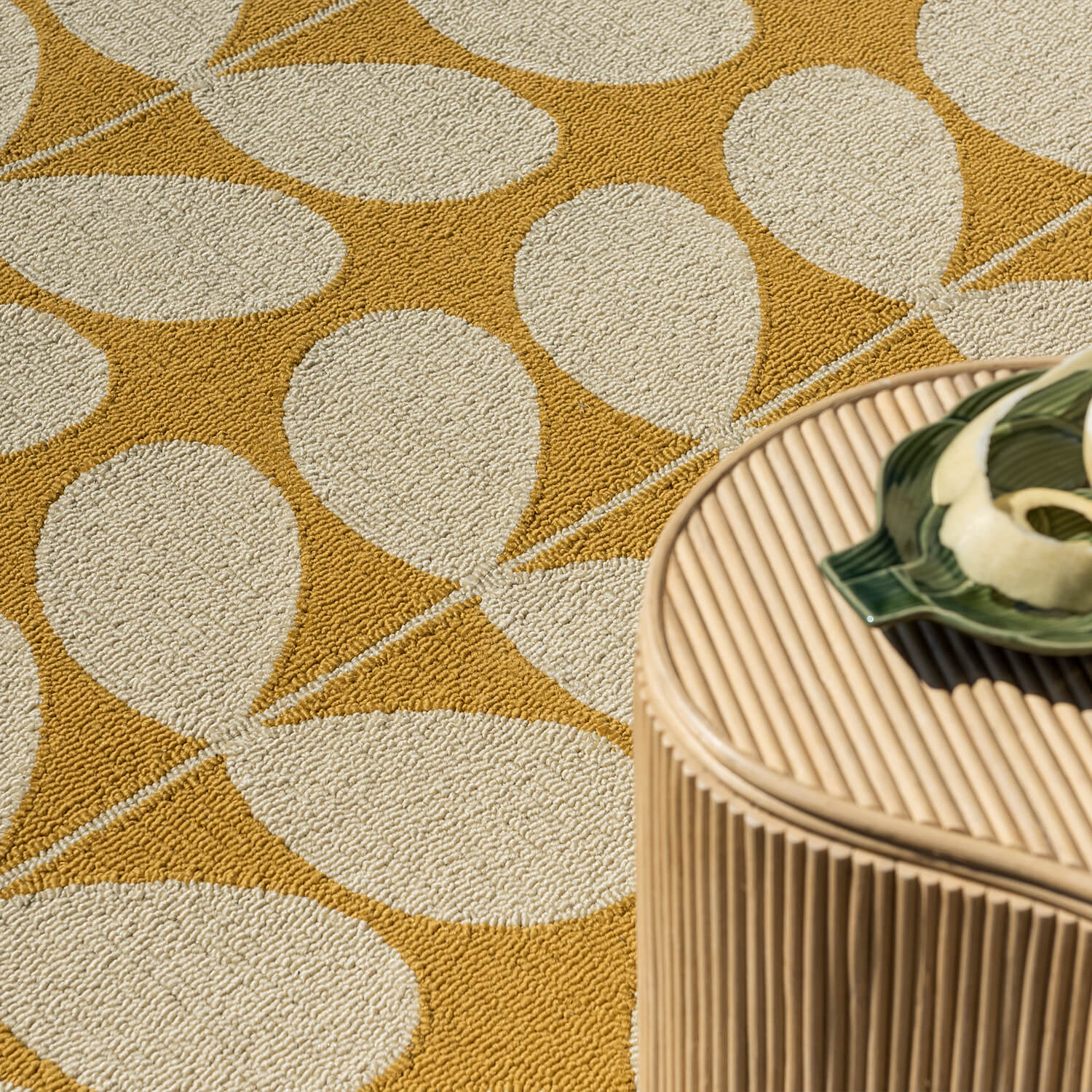 Orla Kiely Solid Stem Sunflower Outdoor Rug Close Up