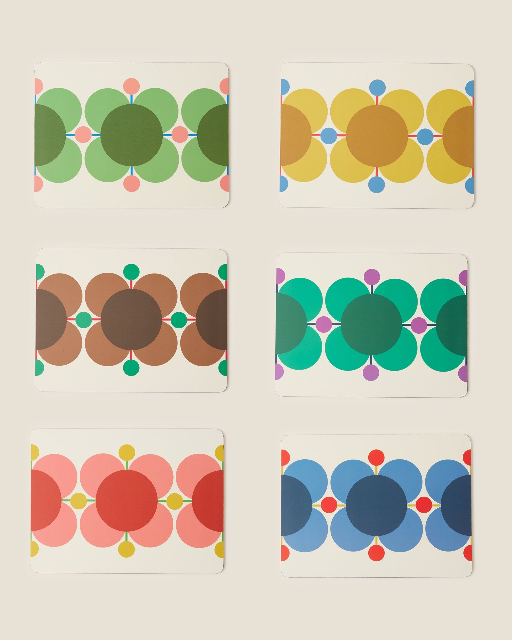 Atomic Flower Set of 6 Placemats