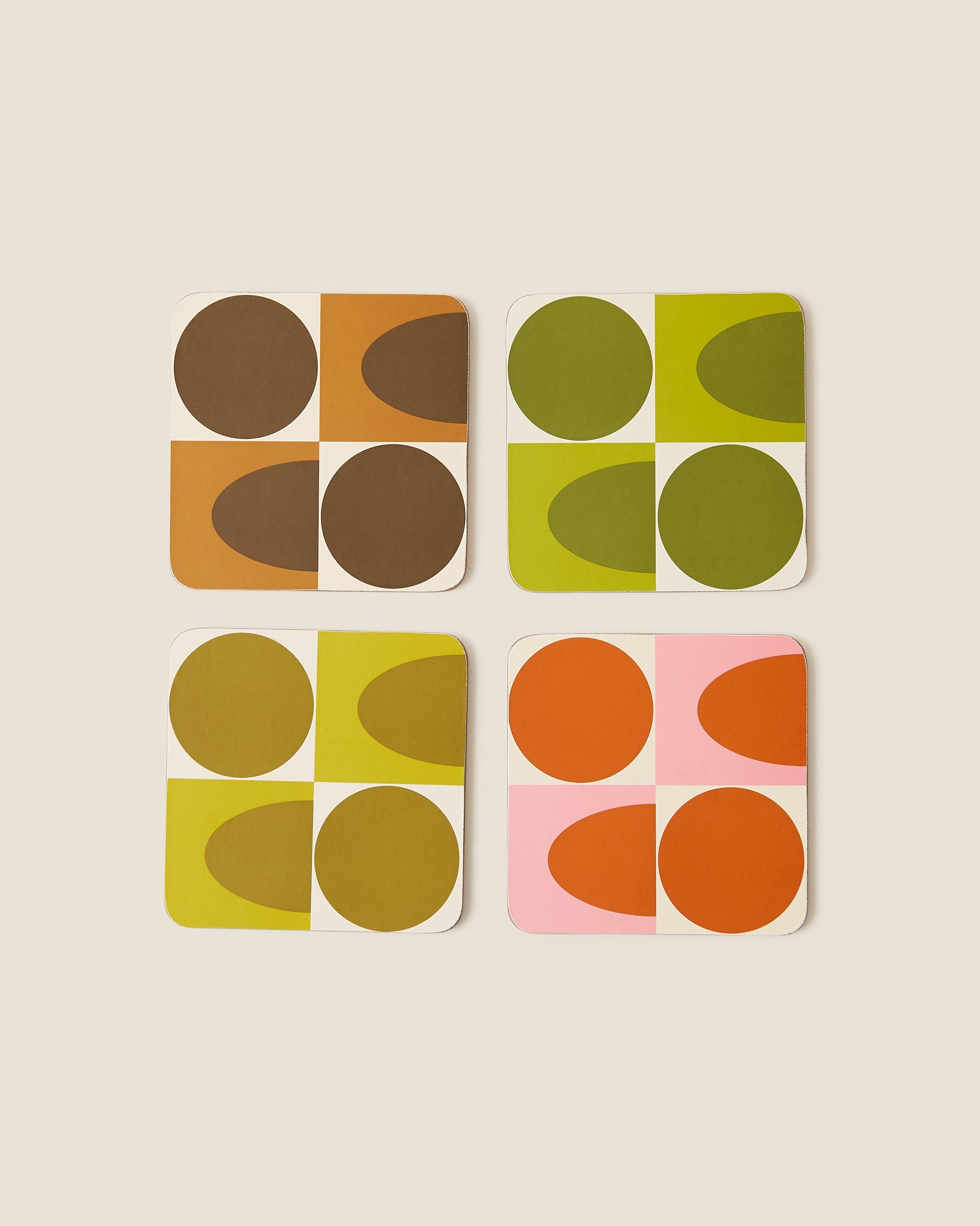 Spot Square Oval Set of 4 Coasters