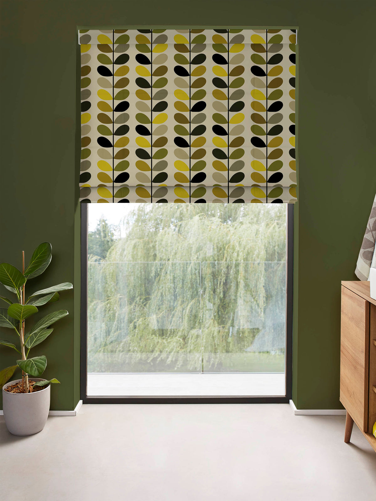 Multi Stem Yellow Made to Measure Roman Blind