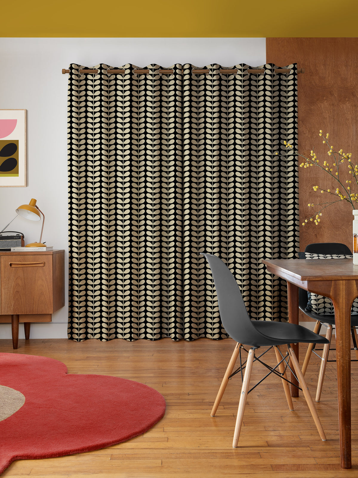 Solid Stem Black Made to Measure Curtain