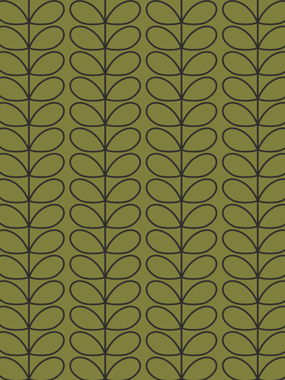 Linear Stem Olive & Black Made to Measure Roman Blind